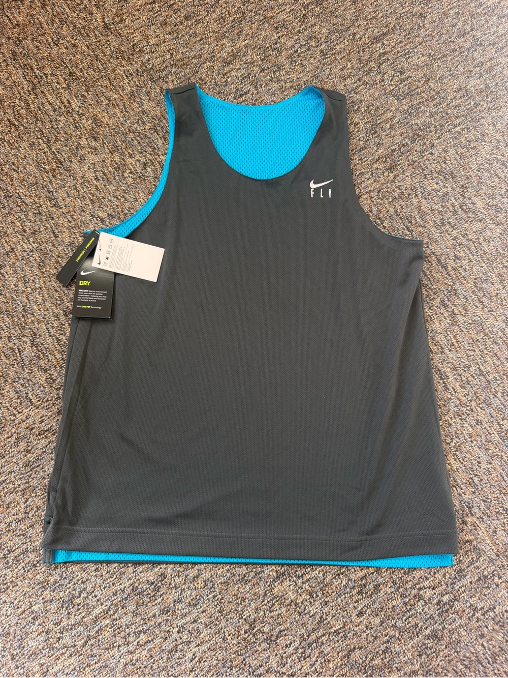 Nike Fly Women’s Black/Blue Reversible Tank Large Queen of Courts